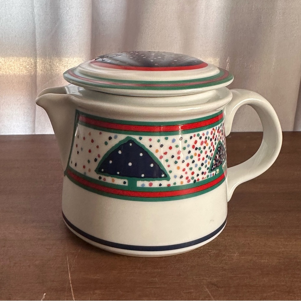 Dansk China Winterfest Creamer Lid  Christmas Trees Snow Cream Carafe VTG